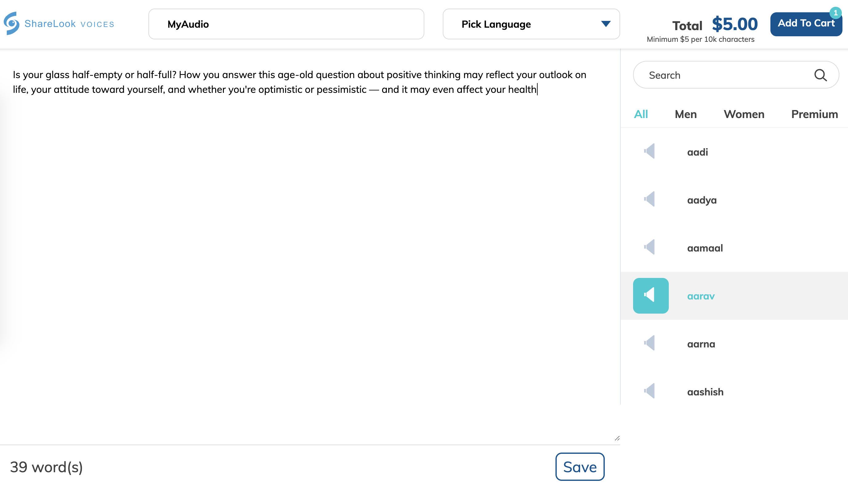 Voice Dashboard